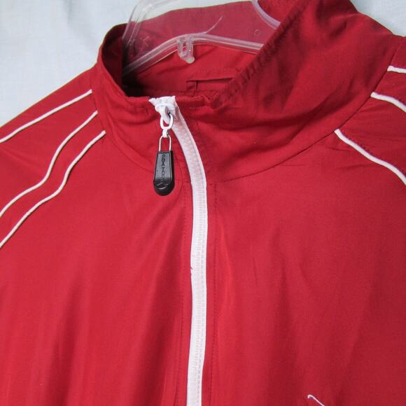 PGA Tour Windbreaker Golf Jacket Mesh Lining Red Size L Zip Up Embroidered Logo - Picture 2 of 8